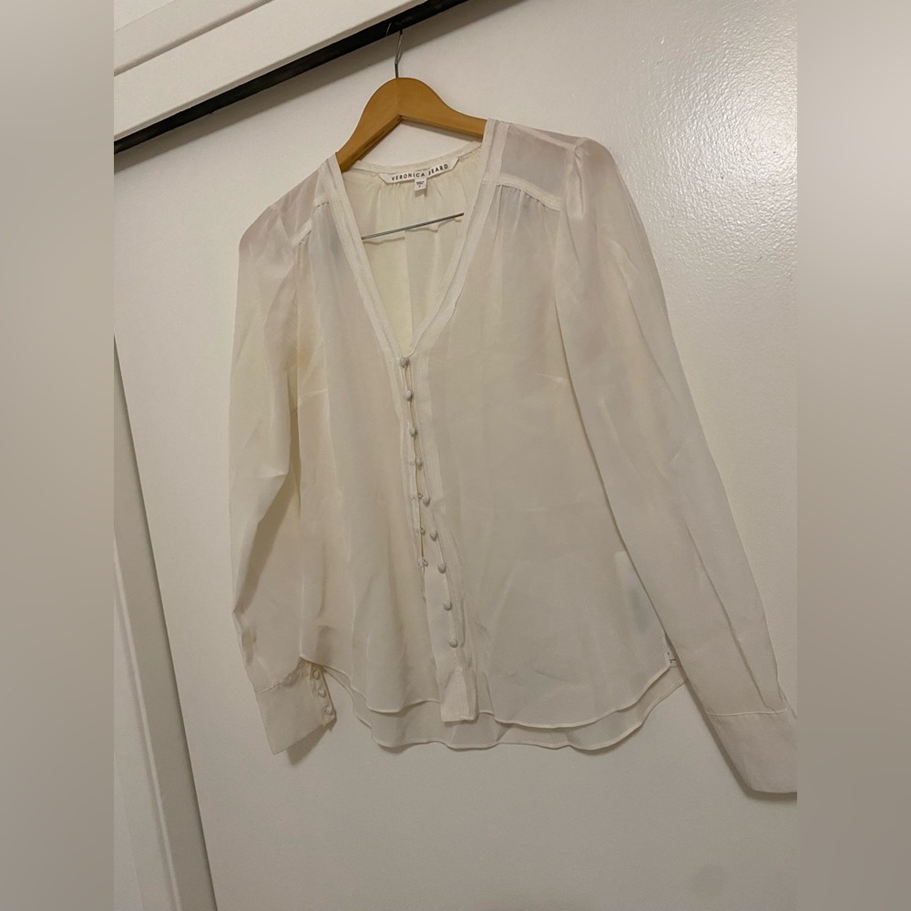 Veronica Beard Marella Silk Button-Front Blouse -… - image 6